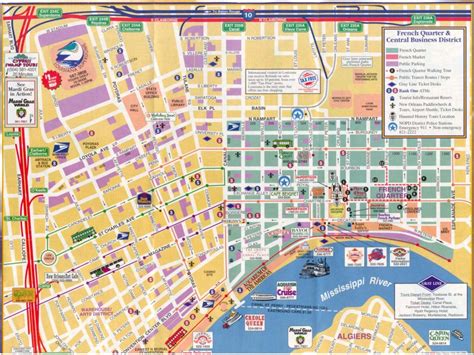 New Orleans Walking Map Afputra Pertaining To Printable French Quarter Map Printable Maps