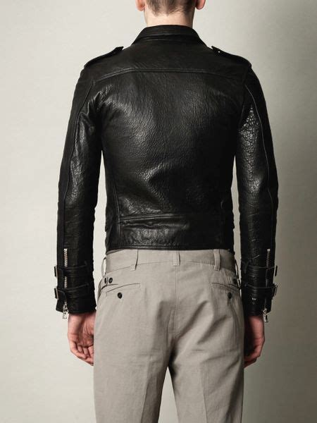 Balmain Leather Biker Jacket In Black For Men Lyst