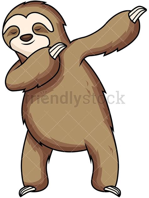 Dabbing Sloth Cartoon Vector Clipart Friendlystock