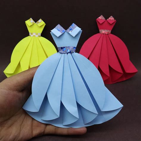 How To Make A Paper Dress With Your Own Hands Diy Origami Paper Dress