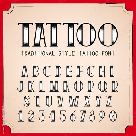 Old School Tattoo Style Font Vector Traditional Ink Tattoo Alphabet
