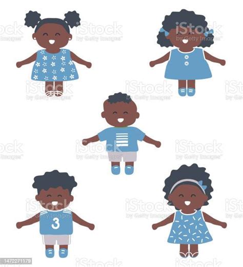 집합 흑인 아이들 여자 아기와 남자 아기 고등학교 이하에 대한 스톡 벡터 아트 및 기타 이미지 고등학교 이하 공휴일 귀여운 Istock