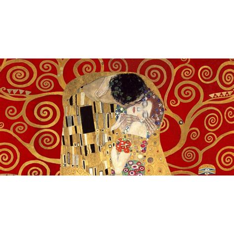 Cuadro Famoso En Canvas Gustav Klimt El Beso Detalle Rojo
