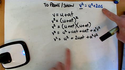 Derivation To Proveshow V2 U2 2as Uvast Equations Youtube