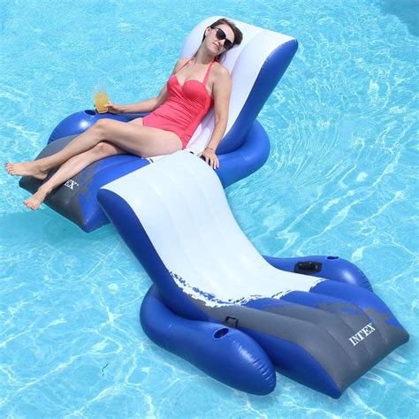 Intex Floating Recliner Inflatable Lounge Pool Float 2 Pack 58868ep