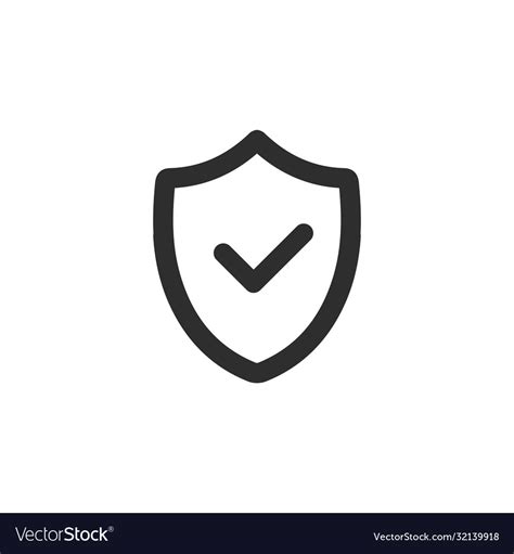 Shield With Check Mark Icon Safety Security Vector Image