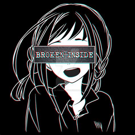 Anime Sad Girl Broken Inside Design By Popculturemerch On Deviantart