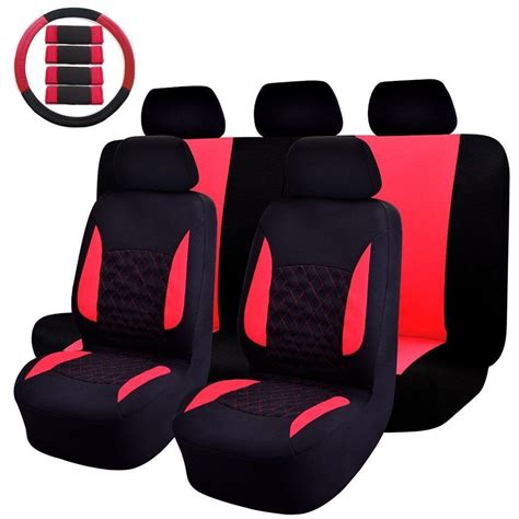 14pc Universal Fit Full Set Flat Cloth Fabric Car Seat Cover Fit Most
