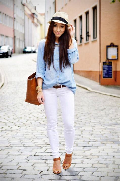 20 Stylish Outfit Ideas With Denim Shirt Style Motivation Casual Work Outfits Stylish