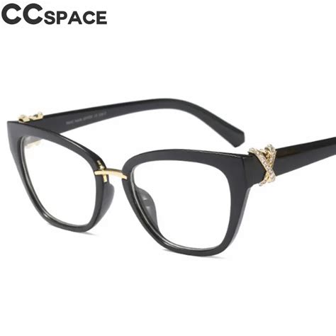 2018 Luxury Rhinestone Glasses Frames Women Cat Eye Eyeglasses Accessories Designer Fashion Near