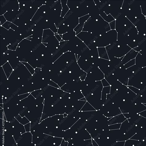 zodiac constellations seamless pattern white stars on the dark sky seamless wallpaper perfect