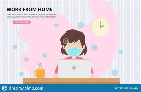 Work From Home During Quarantine Stock Vector Illustration Of