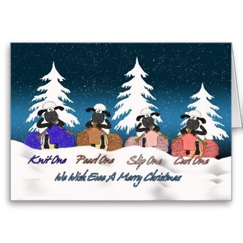 Knitting Sheep Christmas Greeting Card We Wish E Zazzle Christmas