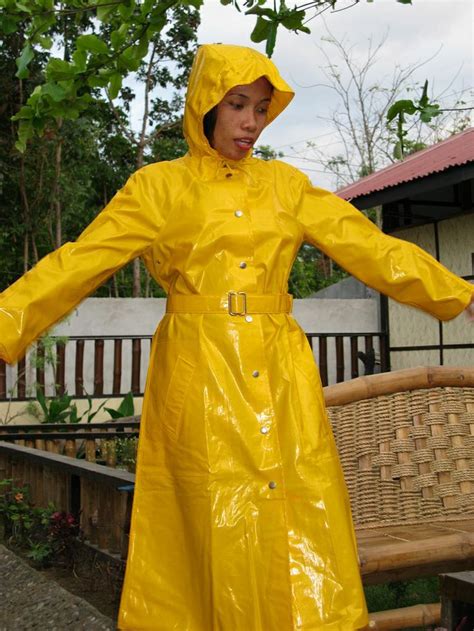 Yellow Pvc Raincoat Vinyl Raincoat Pvc Raincoat Yellow Raincoat Hooded Raincoat Rubber