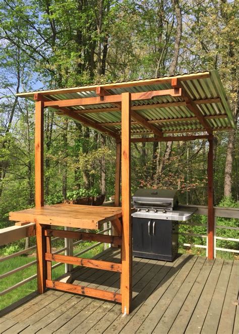 Cobana grill gazebo 8â??by 5â??outdoor patio backyard bbq grill shelter double tiered soft canopy top with steel frame and. Pergola made of 100% pallet wood | Outdoor bbq area ...