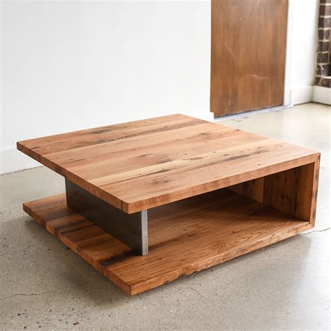 Modern Coffee Table Square Open Shelf Coffee Table Made From Etsy
