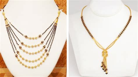 Opt from long, short, traditional or modern collections. Latest light weight gold mangalsutra designs - Simple ...
