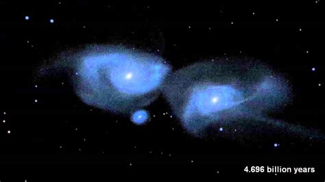 Milky Way And Andromeda Galaxies Collision Simulated Video Youtube