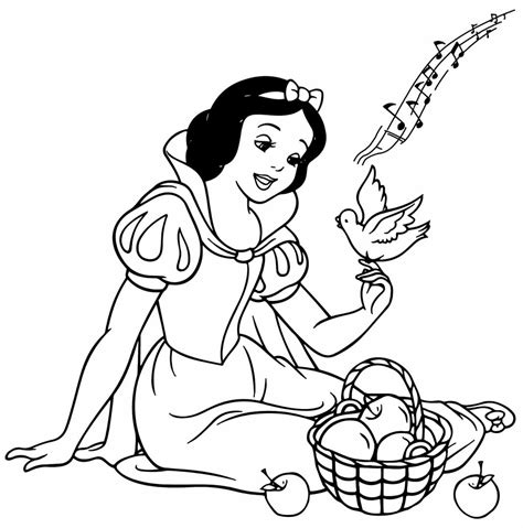 Branca De Neve Para Colorir E Imprimir