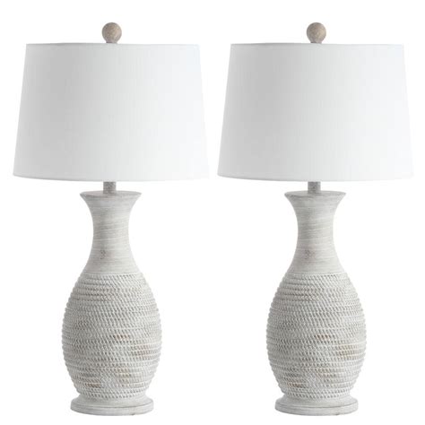 Safavieh Bentlee 30 In Grey Textured Hue Table Lamp With White Shade