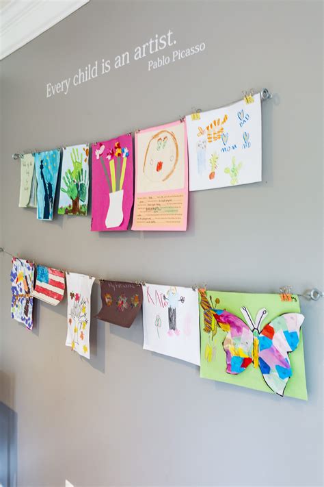 A Fun And Easy Way To Display Kids Artwork At Home Displaying Kids