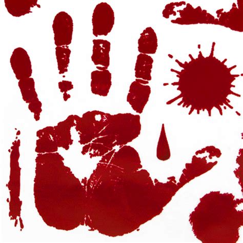 Red Hand Print Bloody Splatter Window Cling Halloween Decal Sticker