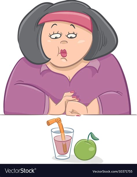Woman On Diet Cartoon Royalty Free Vector Image