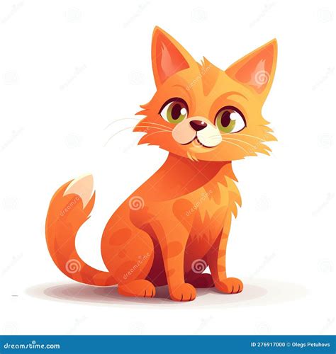An Orange Cat With Big Eyes Sitting Down And Looking At The Camera With