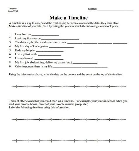 Making A Biography Timeline Template For Your Projects In 2023 Free