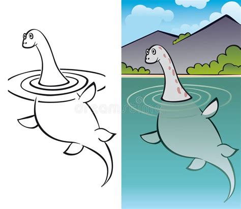 Nessy Monstruo De Loch Ness Ilustración del Vector Ilustración de