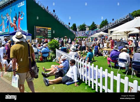 Devonshire Park Lawn Tennis Club Eastbourne England Crowds In The