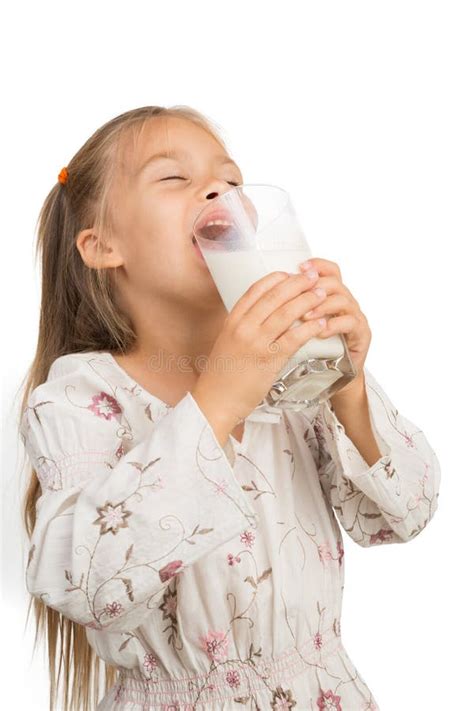 girl drinks milk stock image image of white beverage 34461407
