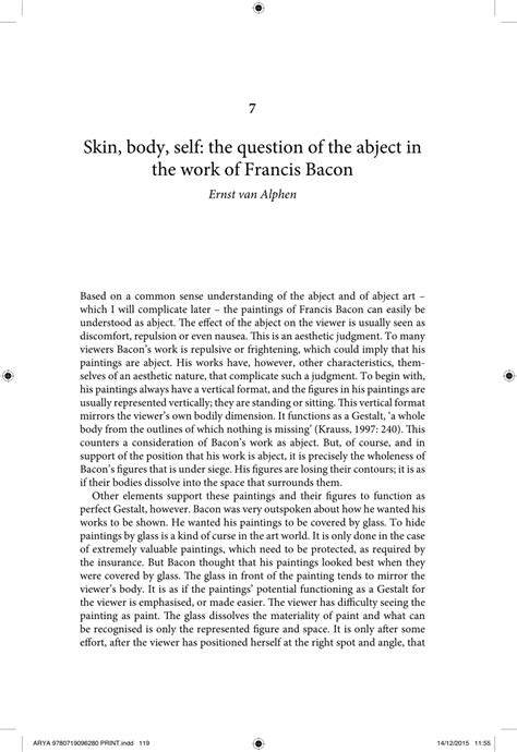 Pdf Skin Body Self The Question Of The Abject In The Work Of Francis Bacon Powers Of