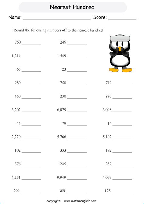 Worksheet On Rounding Off Numbers For Grade 4