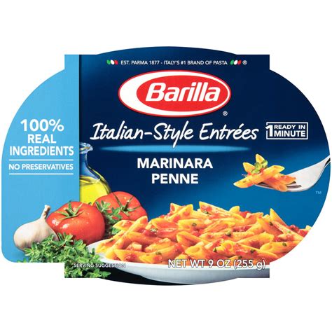 Barilla Italian Style Entrées Microwaveable Bowls Penne Pasta With
