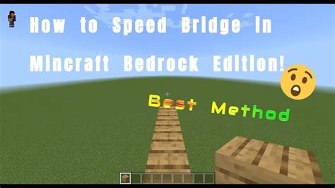 How To Speed Bridge In Minecraft Bedrock Edition Op Method Youtube