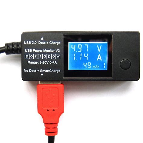 Portapow Dual Usb V3 Power Monitor With Smartcharge For Mains Chargers