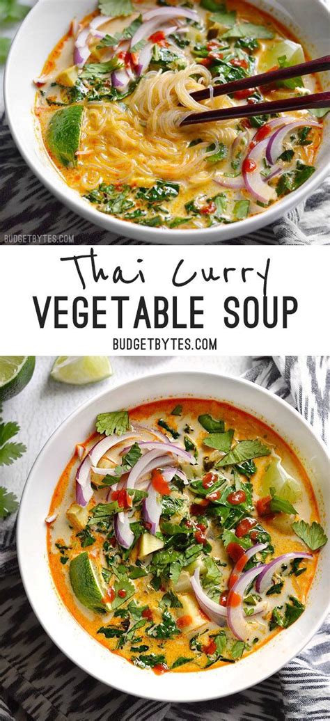 Thai Red Curry Vegetable Soup Recipe Budget Bytes