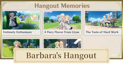 Genshin Hangout Guide For Barbara And Event Walkthrough All Endings