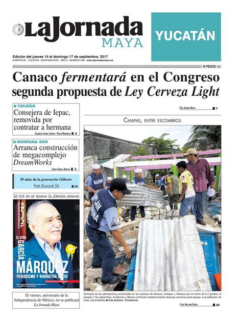 La Jornada Maya · 14 De Septiembre 2017 By La Jornada Maya Issuu