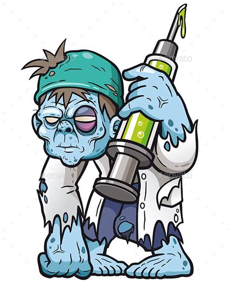 Vector Illustration Of Cartoon Zombie Doctor Zombie Drawings Cool Art