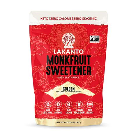 Lakanto Monkfruit Sweetener 11 Raw Cane Sugar Substitute Zero