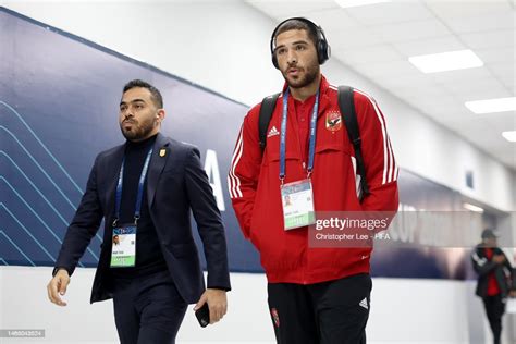 Hamza Alaa Abdallah Of Al Ahly Arrives At The Stadium Prior To The