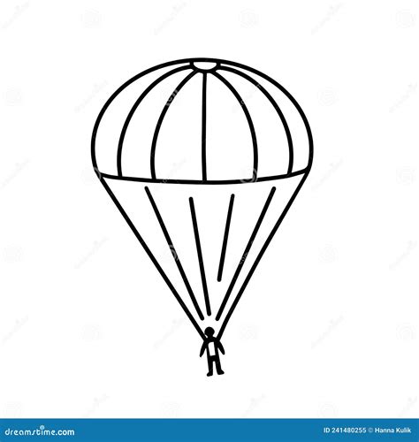 Parachute And Black Silhouette Person Paratrooper Army Landing