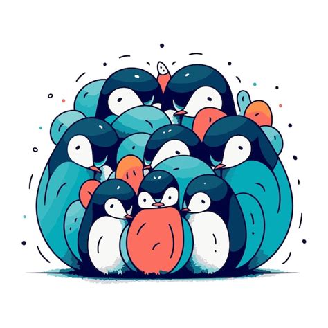 Premium Vector Cute Penguins Vector Illustration Cute Cartoon Penguins