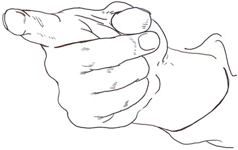 Finger Pointing Drawing Easy Finger Pointing Right Clipart