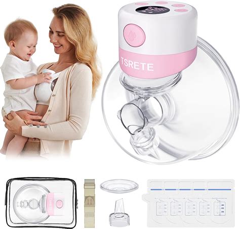 Tsrete Breast Pump Wearable Breast Pump Electric Hands Free Breast Pumps With 2