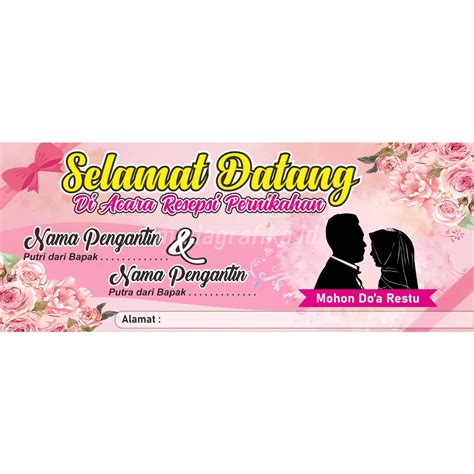 Jual Spanduk Resepsi Pernikahanucapan Selamat Datangspanduk Wedding