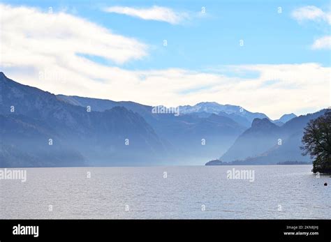 Gmunden Upper Austria Austria View Of Lake Traun Stock Photo Alamy