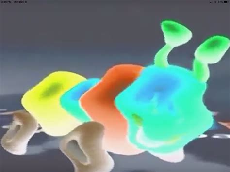 An Animated Image Of Three Different Colored Objects